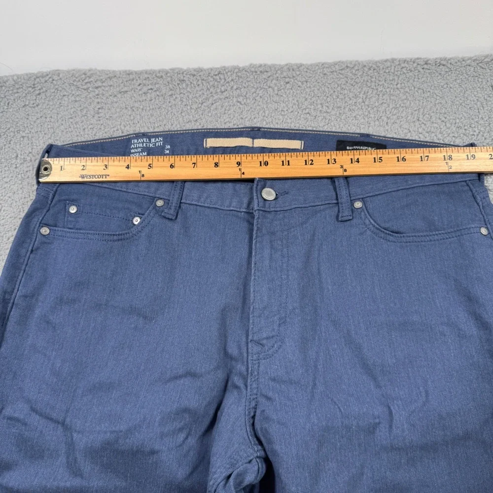 Banana Republic Men's Travel Jeans Athletic Fit Blue‎ Size 38x30 Stretch Pants